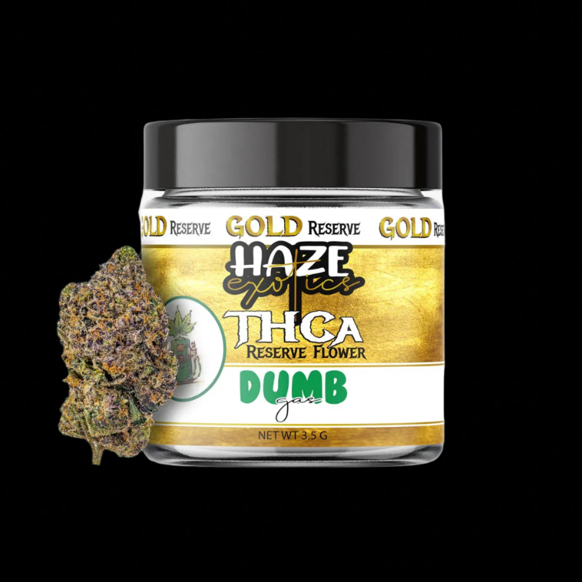 THC-A Flower / Dumb Gas / 3.5g / Haze Exotics Gold Reserve
