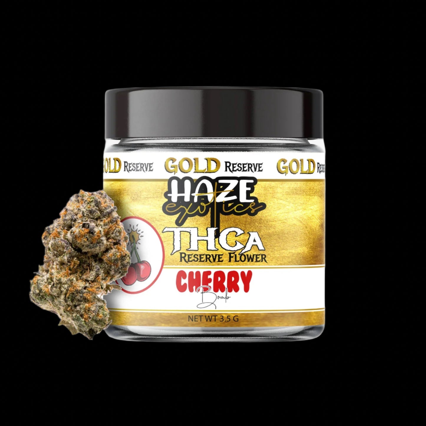 THC-A Flower / Cherry Bomb / 3.5g / Haze Exotics Gold Reserve