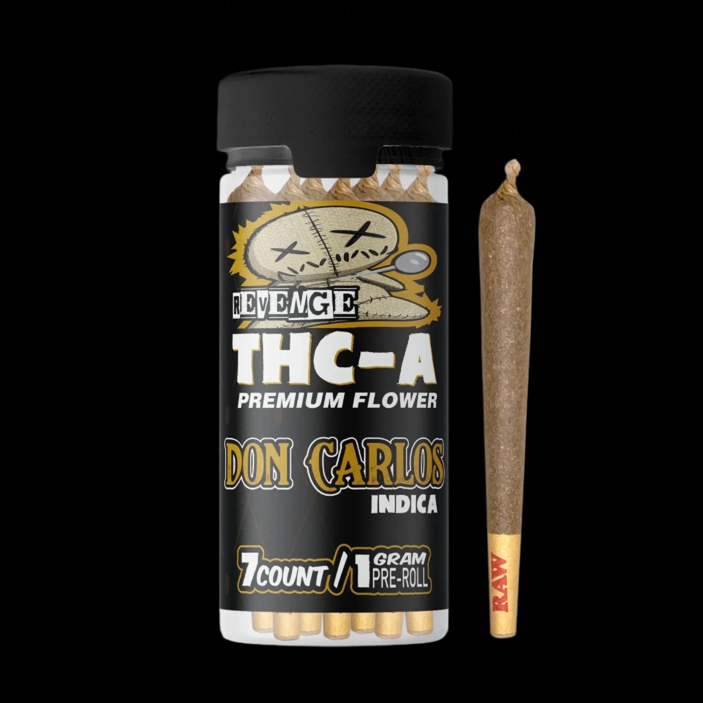 THC-A Flower / 7ct / 1g Preroll / Don Carlos Indica / Revenge
